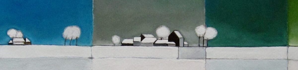 fragment gouache winterlandschap